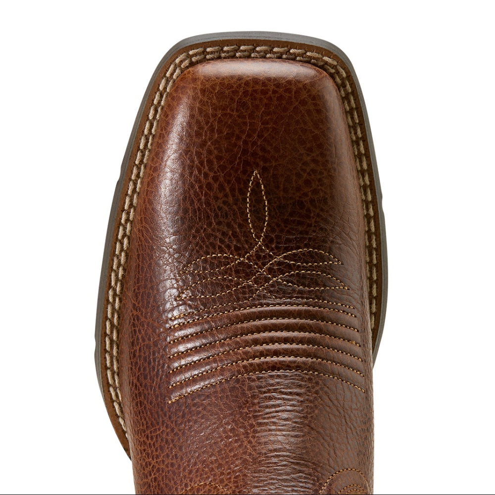 Ariat Womens Boots | Round Up Holly Wide Square Toe | Beasty Brown / Metallic Sea