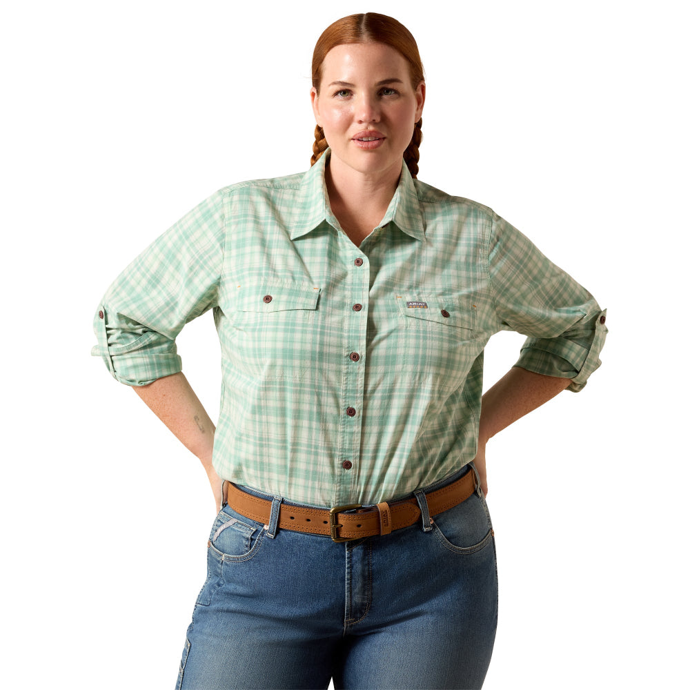 Ariat Womens Work Shirt | Rebar Made Tough | Clearly Aqua