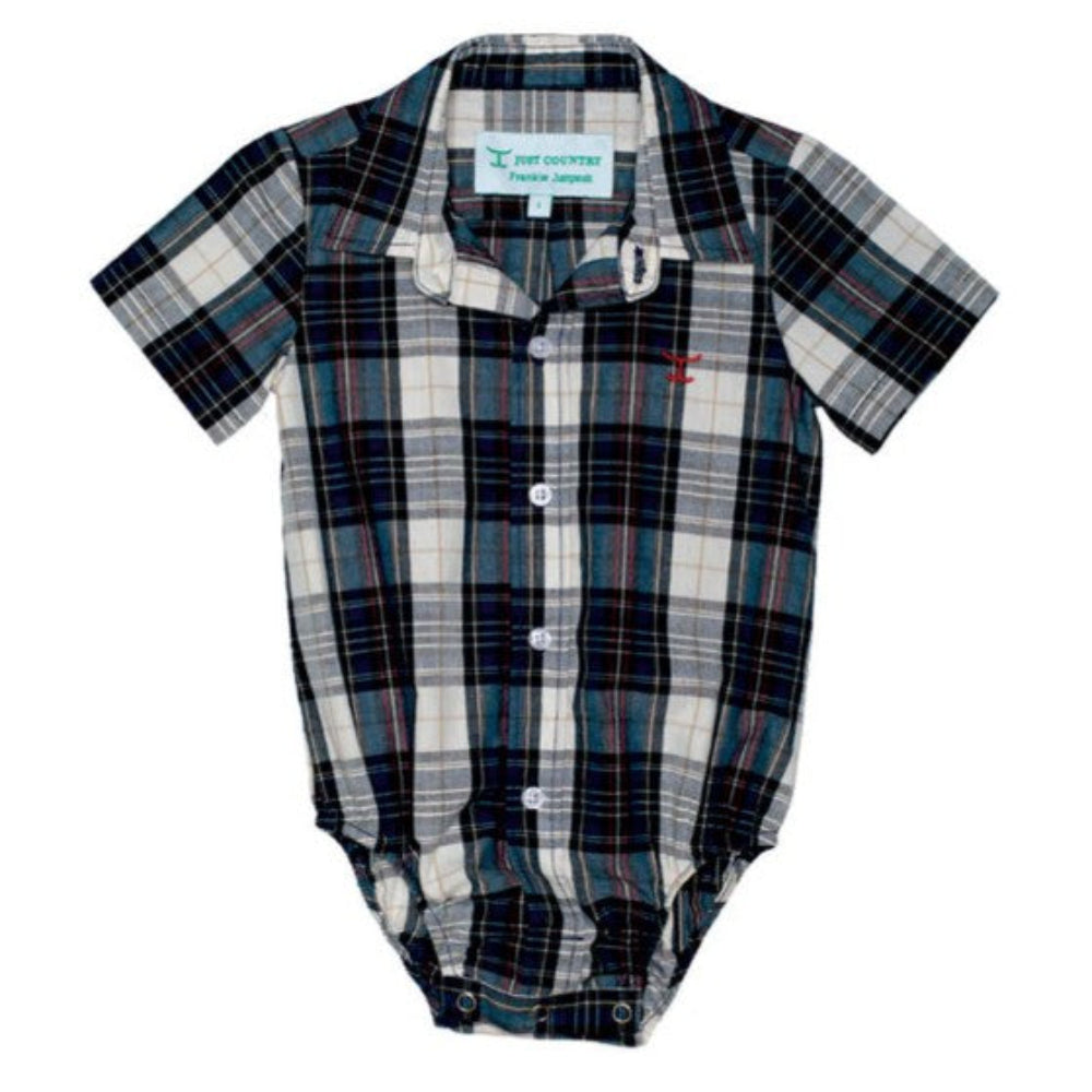 Just Country Infant Frankie Jumpsuit | Full Button | Navy / Red Plaid