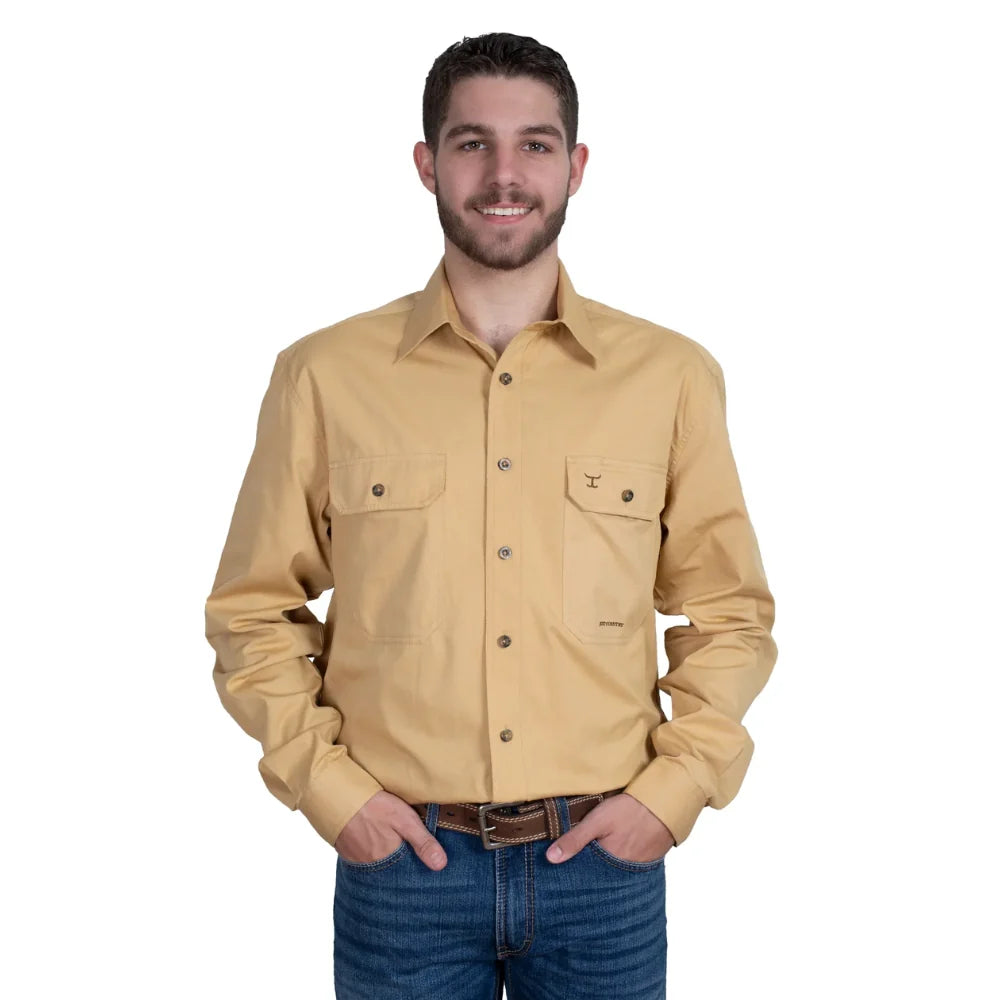 Just Country Mens Evan Shirt | Full Button | Sand