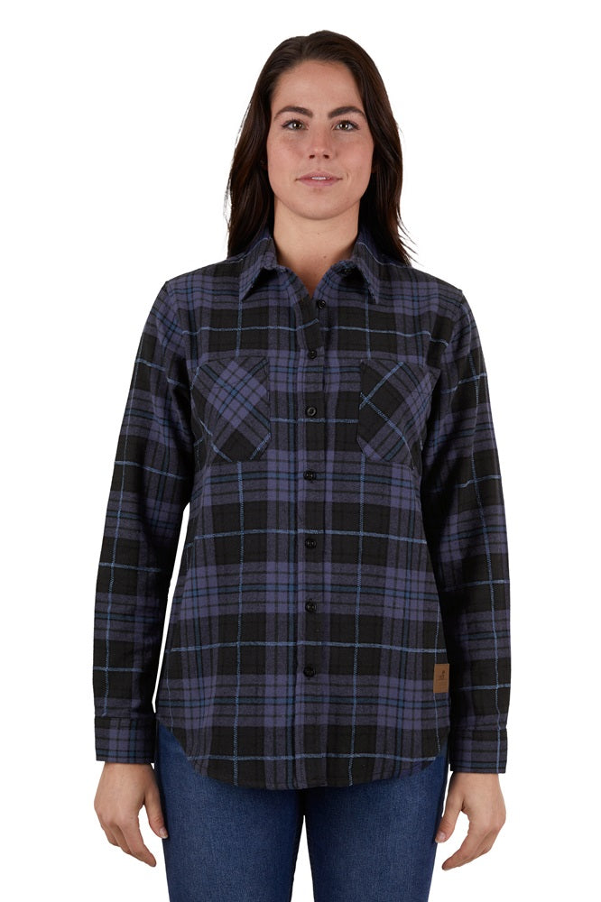 Dux Bak Womens Shirt | Oleta | Thermal | Navy / Blue