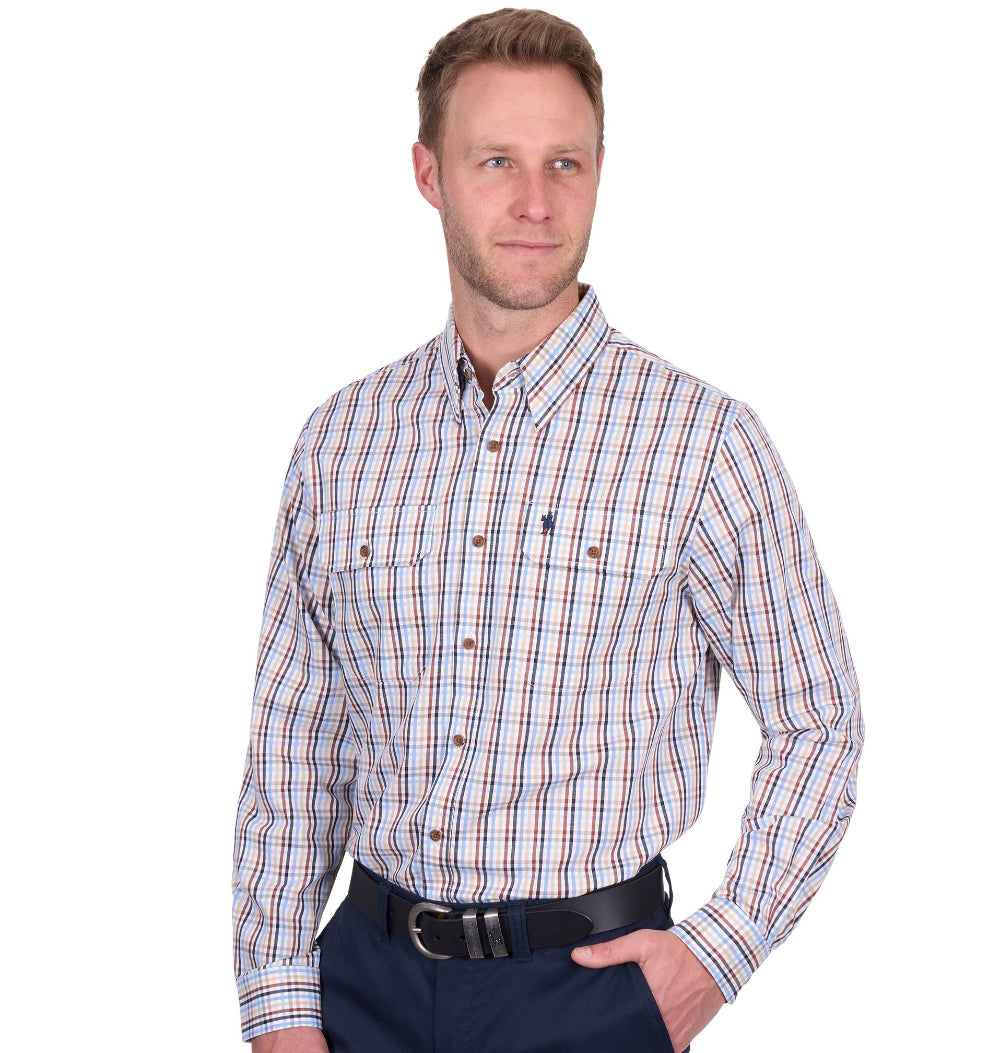 Thomas Cook Mens Shirt | Scott | Navy / Tan