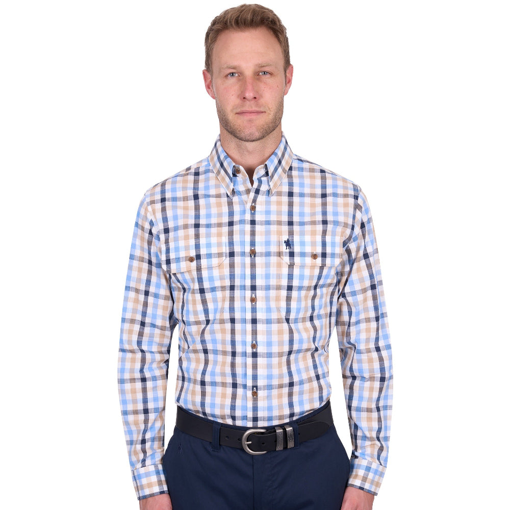 Thomas Cook Mens Shirt | Jesse | Navy / Tan