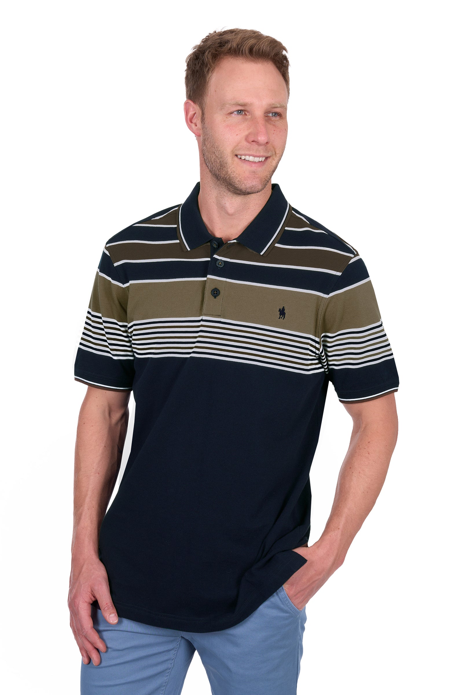 Thomas Cook Mens Polo | Joshua | Navy / Tan