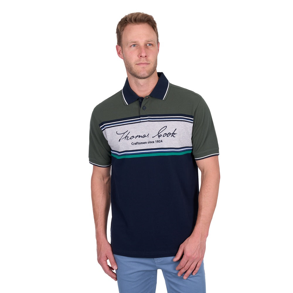 Thomas Cook Mens Polo | Andy | Navy / Green
