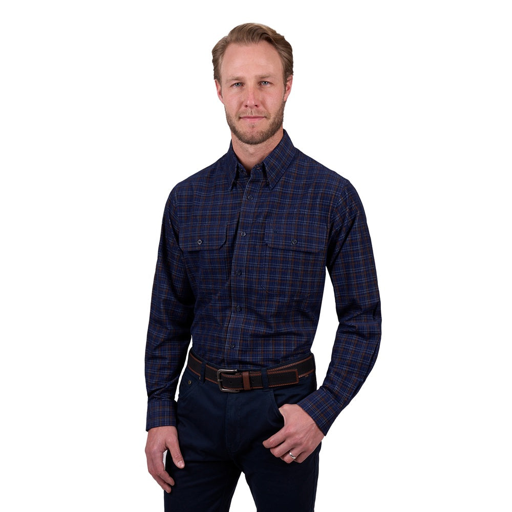 Thomas Cook Thermal Mens Shirt | Max | Navy / Tan