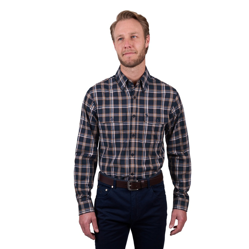 Thomas Cook Mens Shirt | Dylan | Navy / Tan