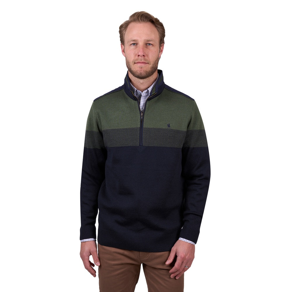 Thomas Cook Mens 1/4 Zip Jumper | Roy | Navy / Dark Green