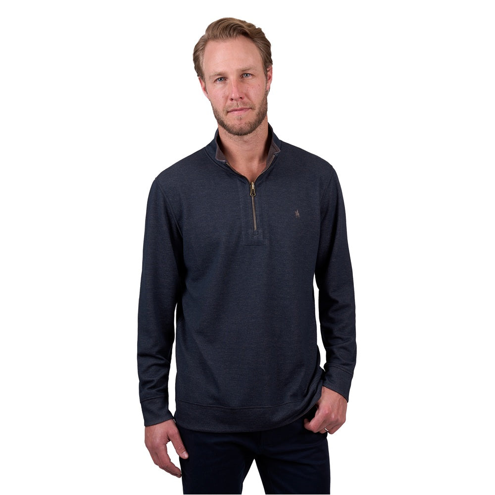Thomas Cook Mens 1/4 Zip Jumper | Vic | Navy / Dark Tan