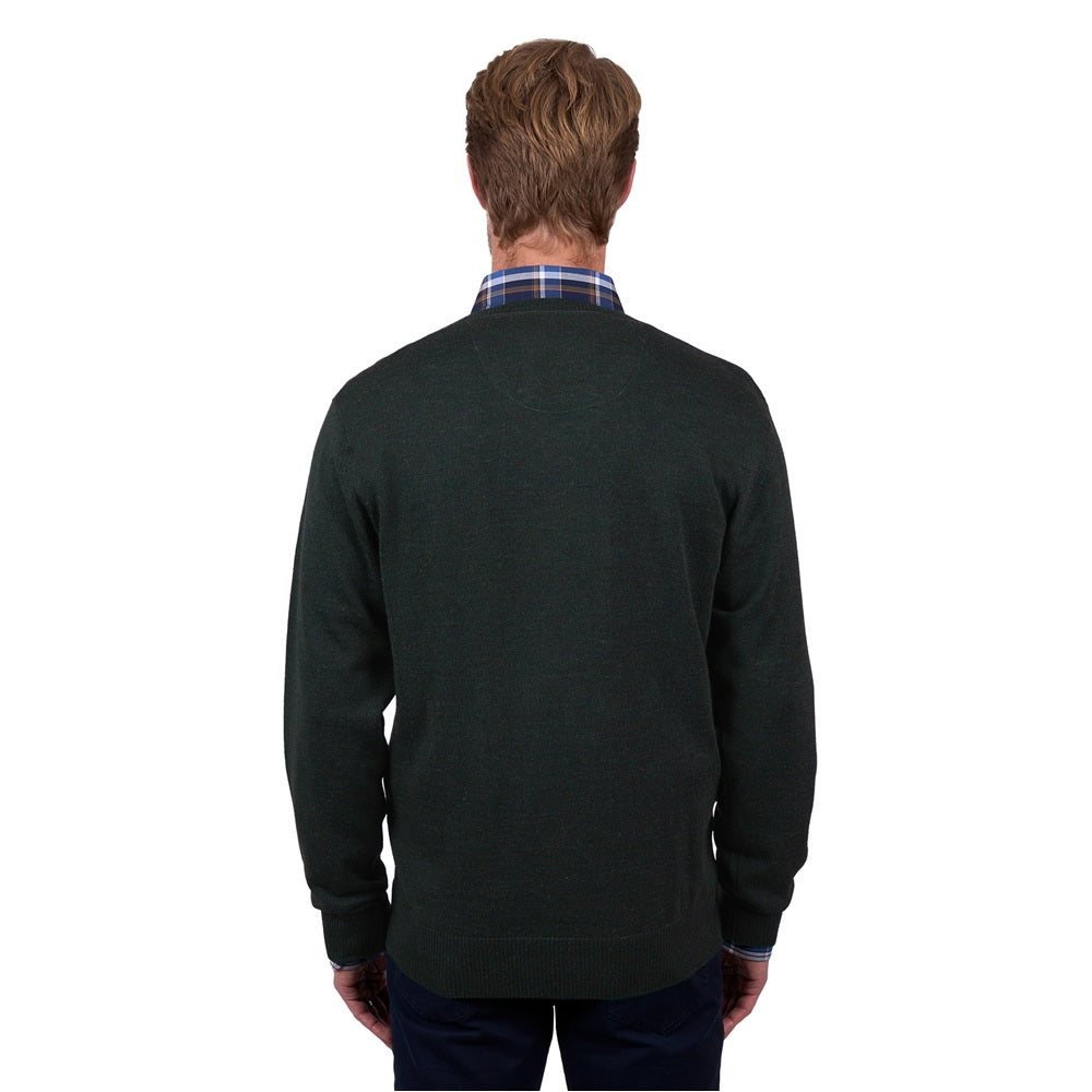 Thomas Cook Mens V Neck Jumper | Matt | Olive Marle