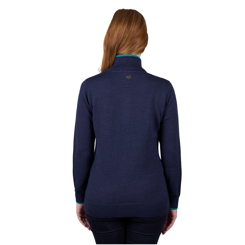 Thomas Cook Womens 1/4 Zip Jumper | Jeanette | Navy Marle