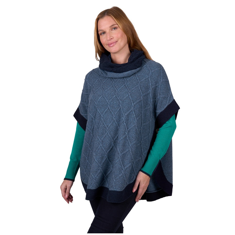 Thomas Cook Womens Poncho | Isabella | Blue Marle
