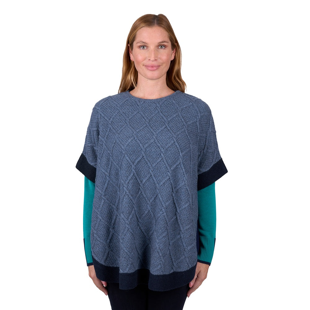 Thomas Cook Womens Poncho | Isabella | Blue Marle
