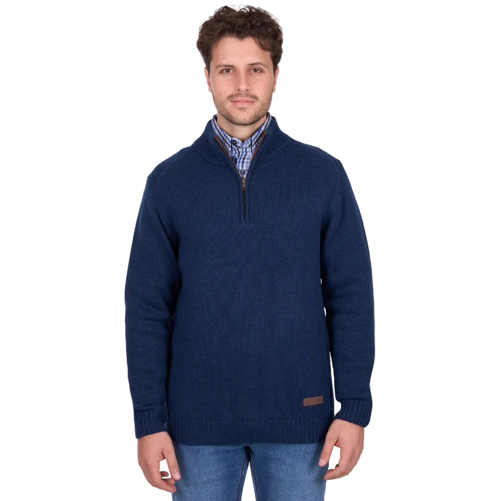 Thomas Cook Mens Jumper | Jesse 1/4 Zip | Blue Marle