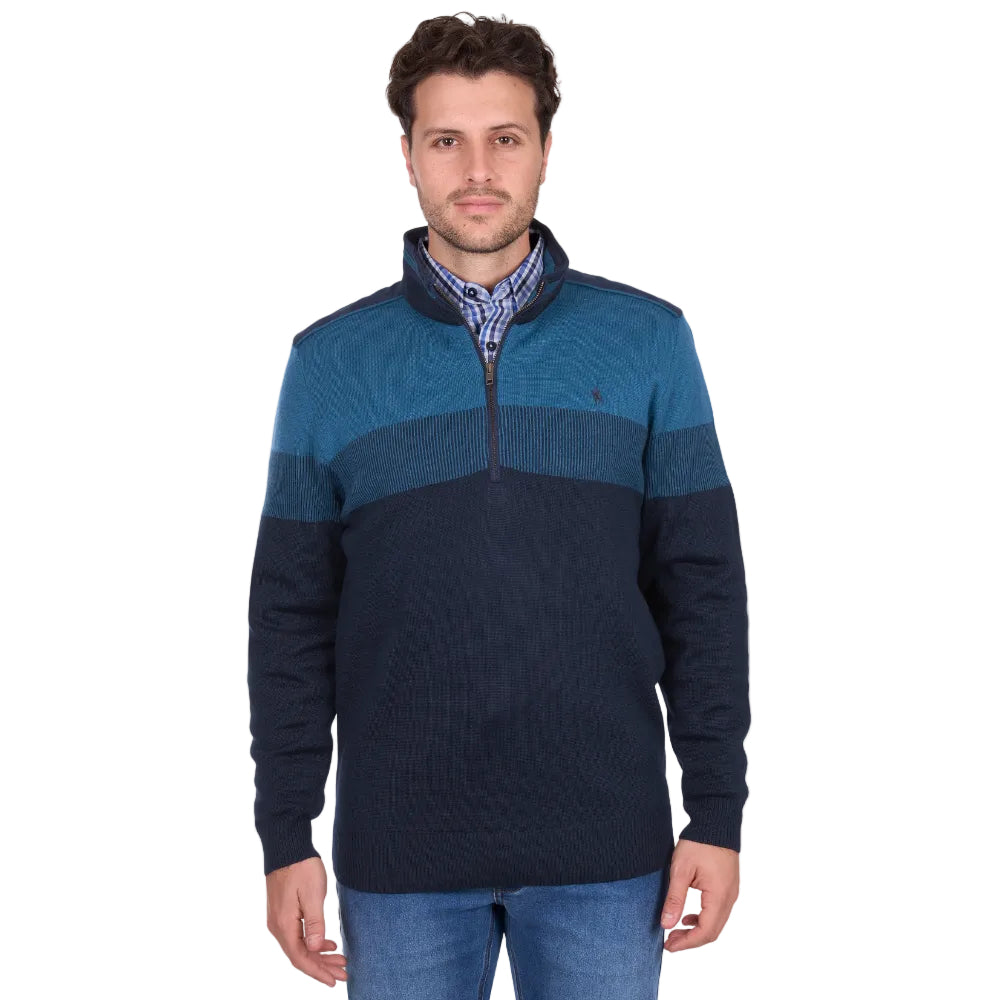 Thomas Cook Mens Jumper | Jerry 1/4 Zip | Navy / Petrol