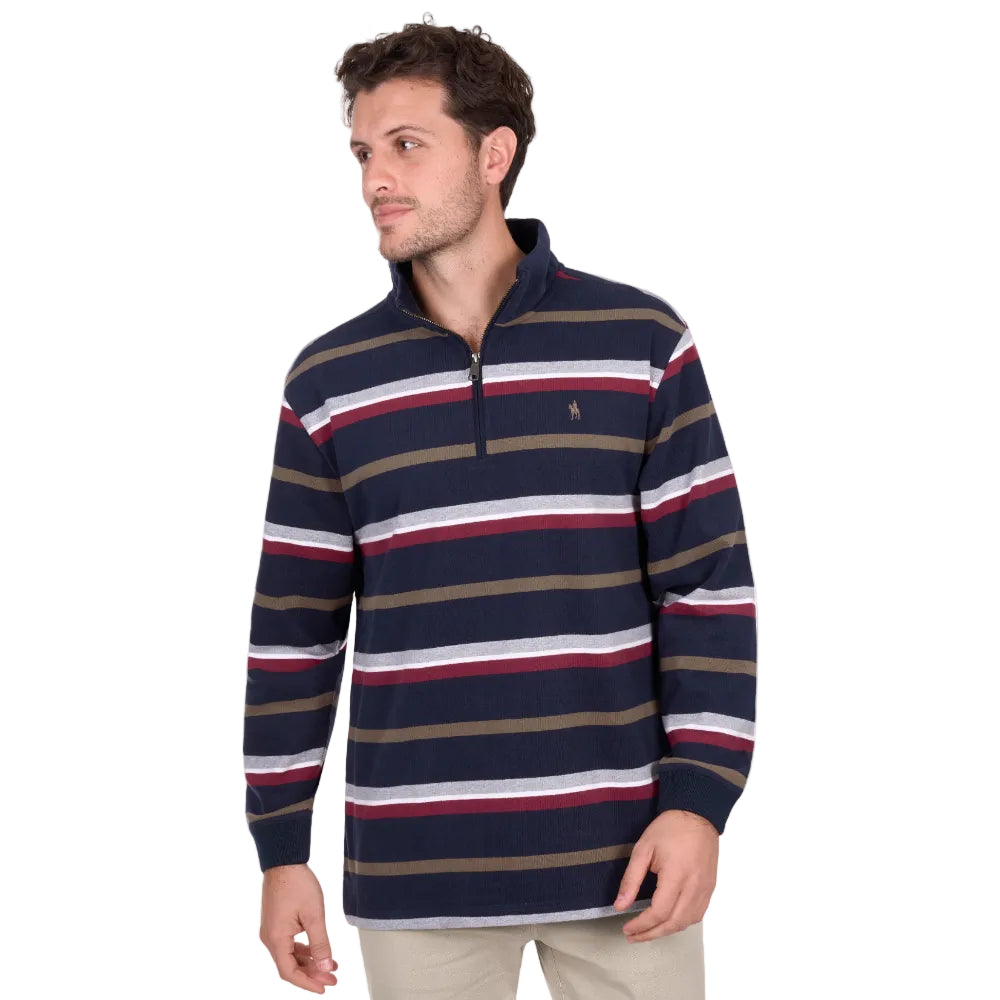 Thomas Cook Mens Rugby | Nicholas 1/4 Zip | Navy / Multi