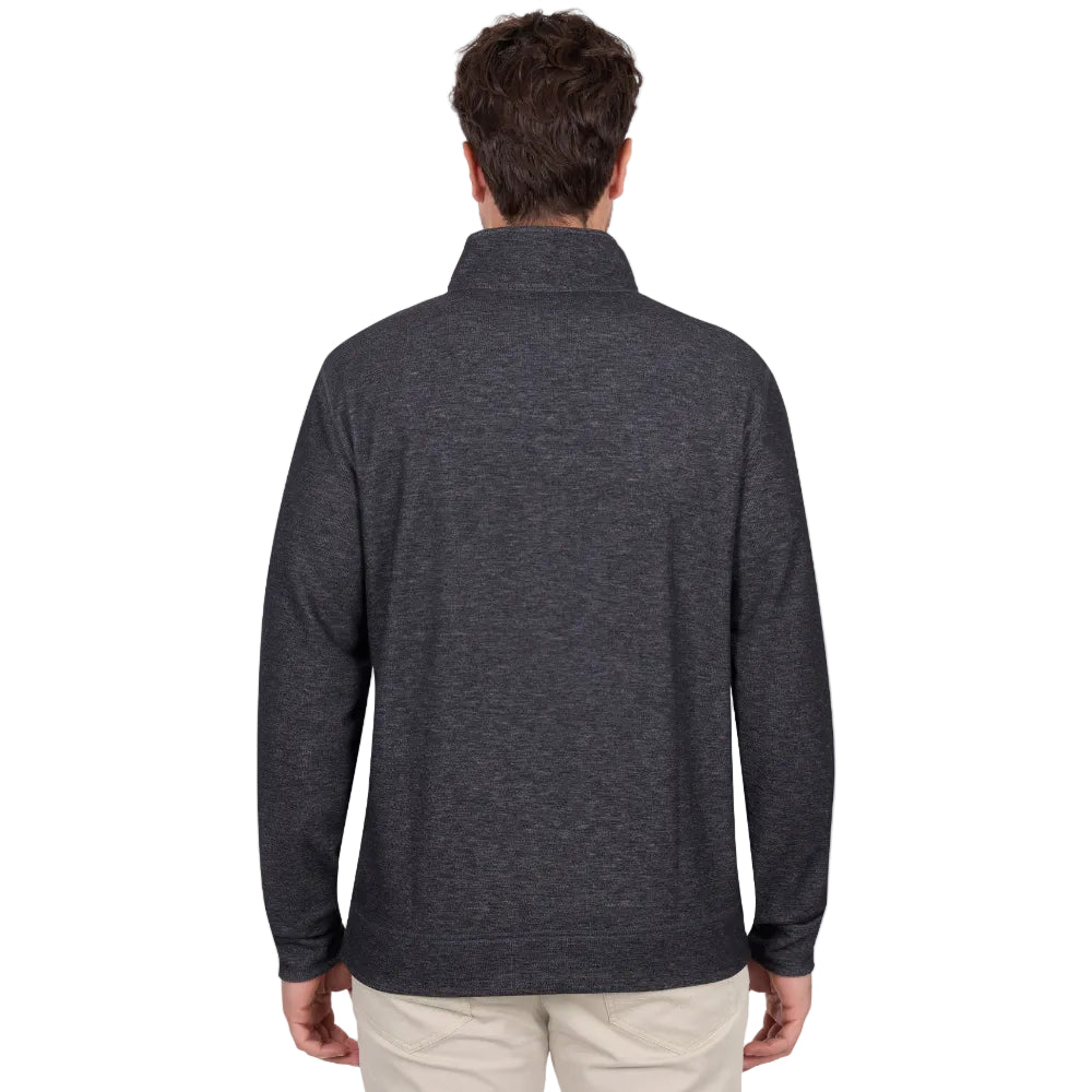 Thomas Cook Mens Jumper | Vic Reversible 1/4 Zip | Black / Oat Marle