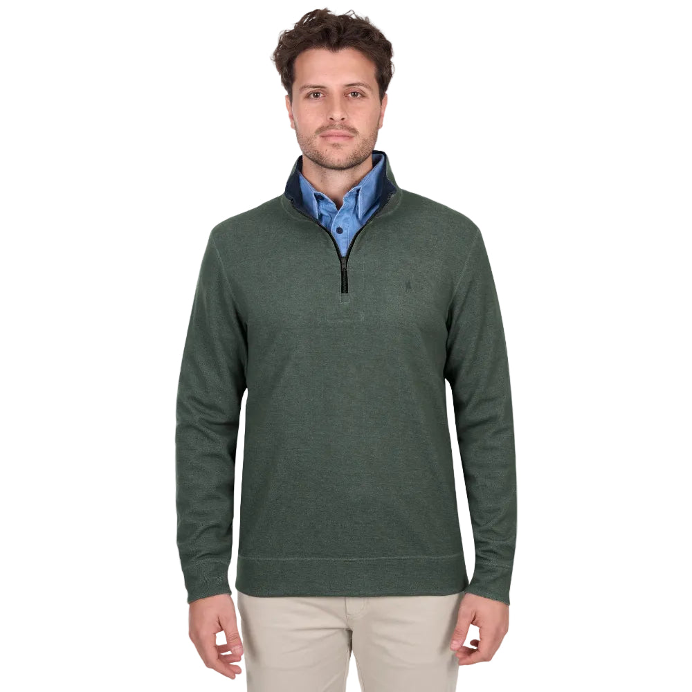 Thomas Cook Mens Jumper | Vic Reversible 1/4 Zip | Green / Navy