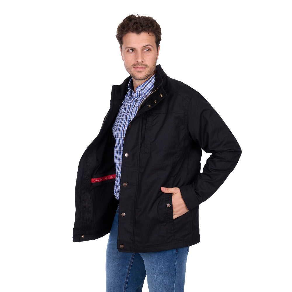 Thomas Cook Mens Oilskin Jacket | Louis | Black