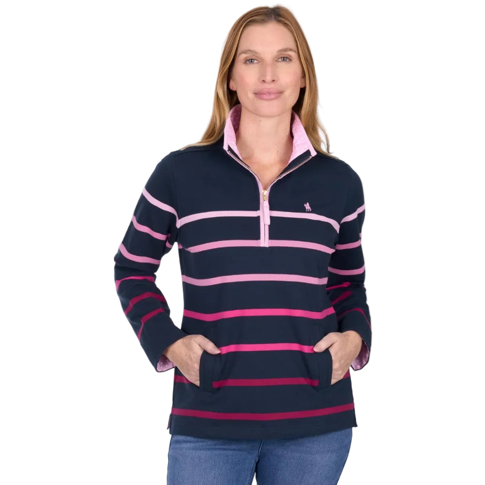 Thomas Cook Womens Rugby | Gemma 1/4 Zip | Pink / Navy