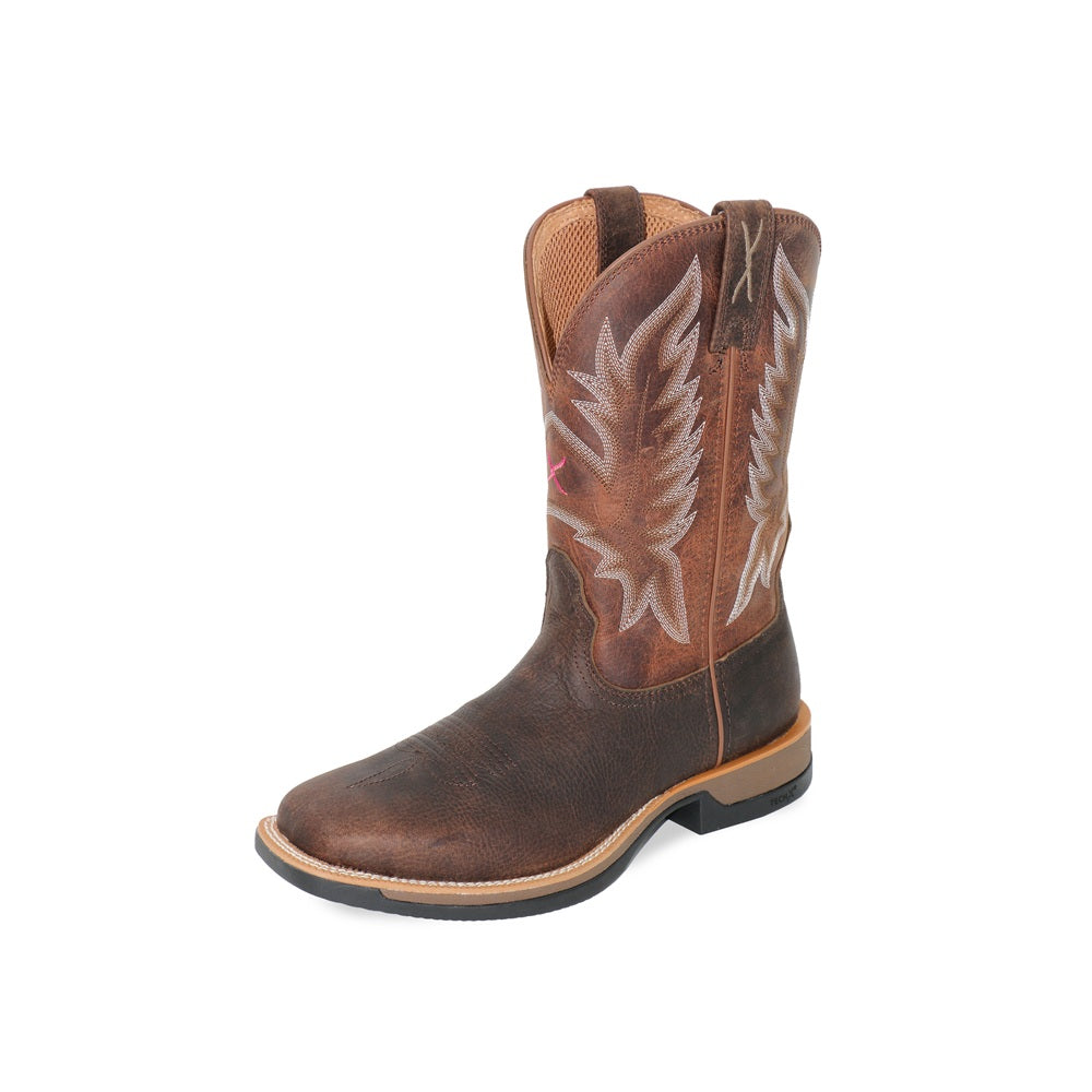 Twisted X Mens Western Boot | 11 Pink Tech X 1 | Tobacco Brown / Adobe