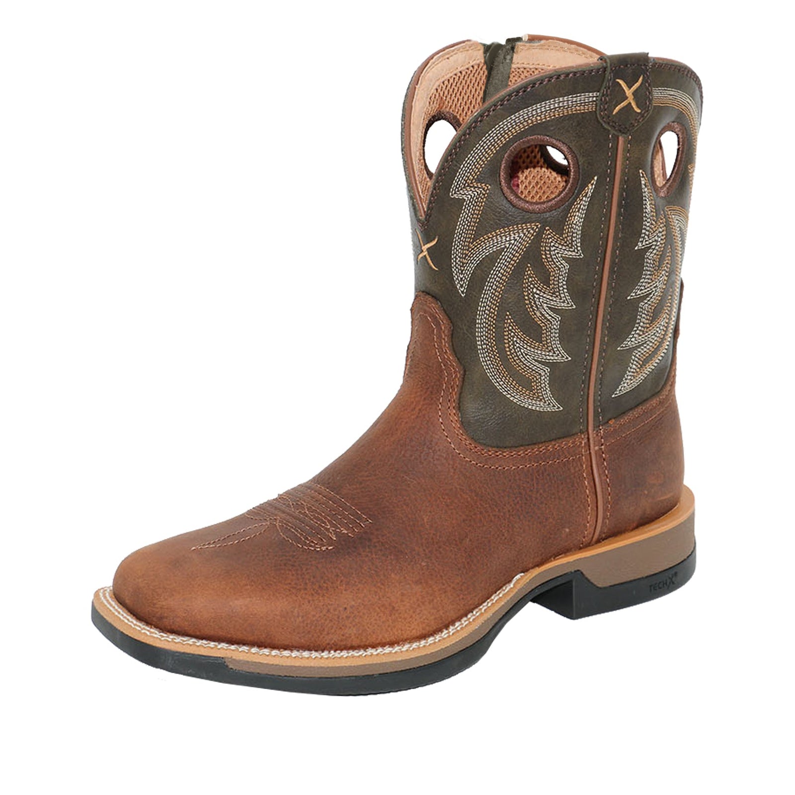 Twisted X Mens Western Boot | 9 Tech x 1 Zip | Tawny Brown / Burnt