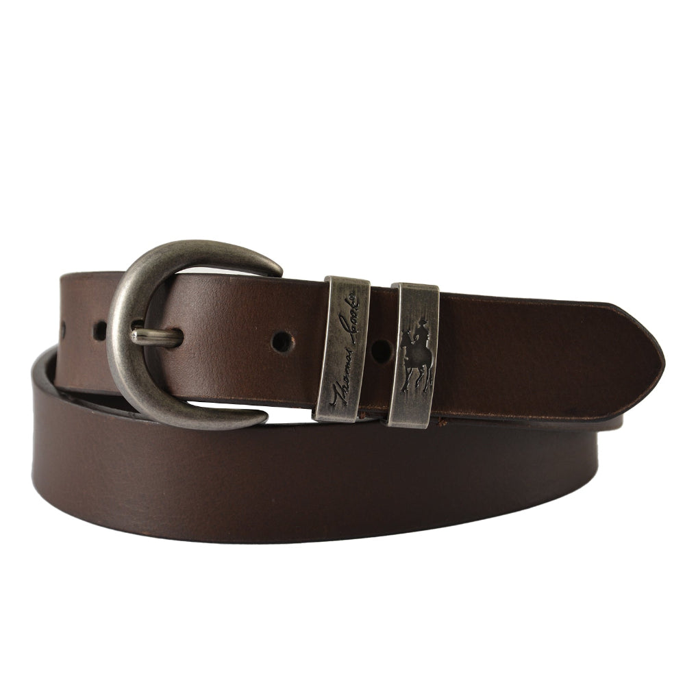 Thomas Cook Narrow Belt | Twin Keeper | Chocolate / Silver