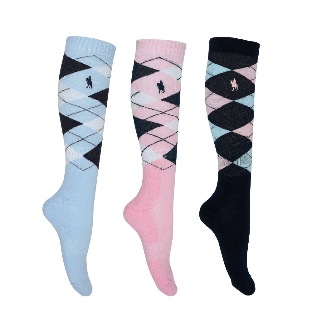 Thomas Cook Womens Riding Socks | 3 Pack | Navy / Pink / Blue