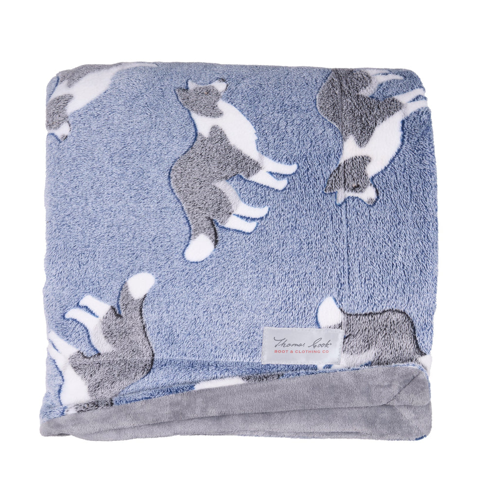 Thomas Cook Snuggle Rug | Dog Print | Blue
