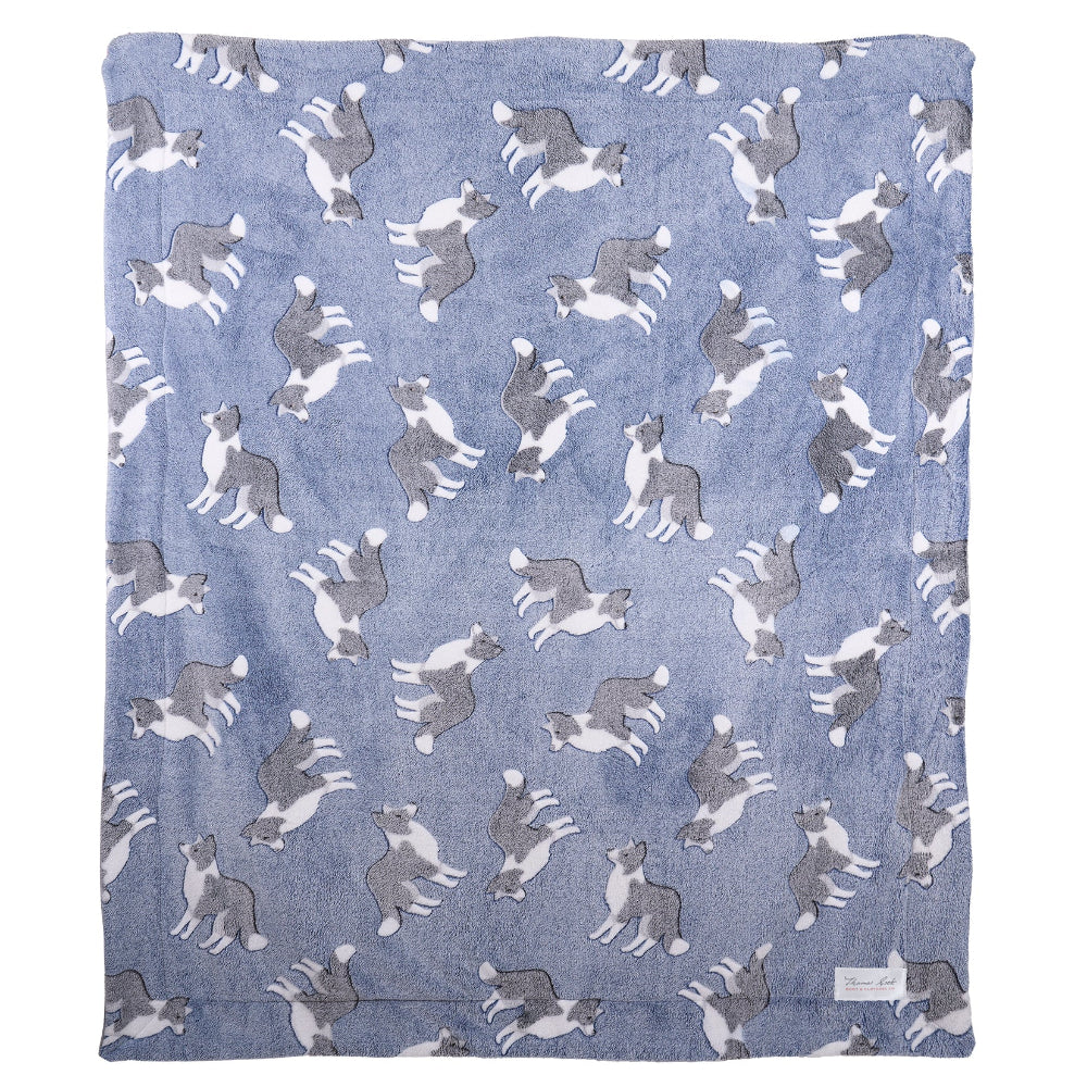 Thomas Cook Snuggle Rug | Dog Print | Blue