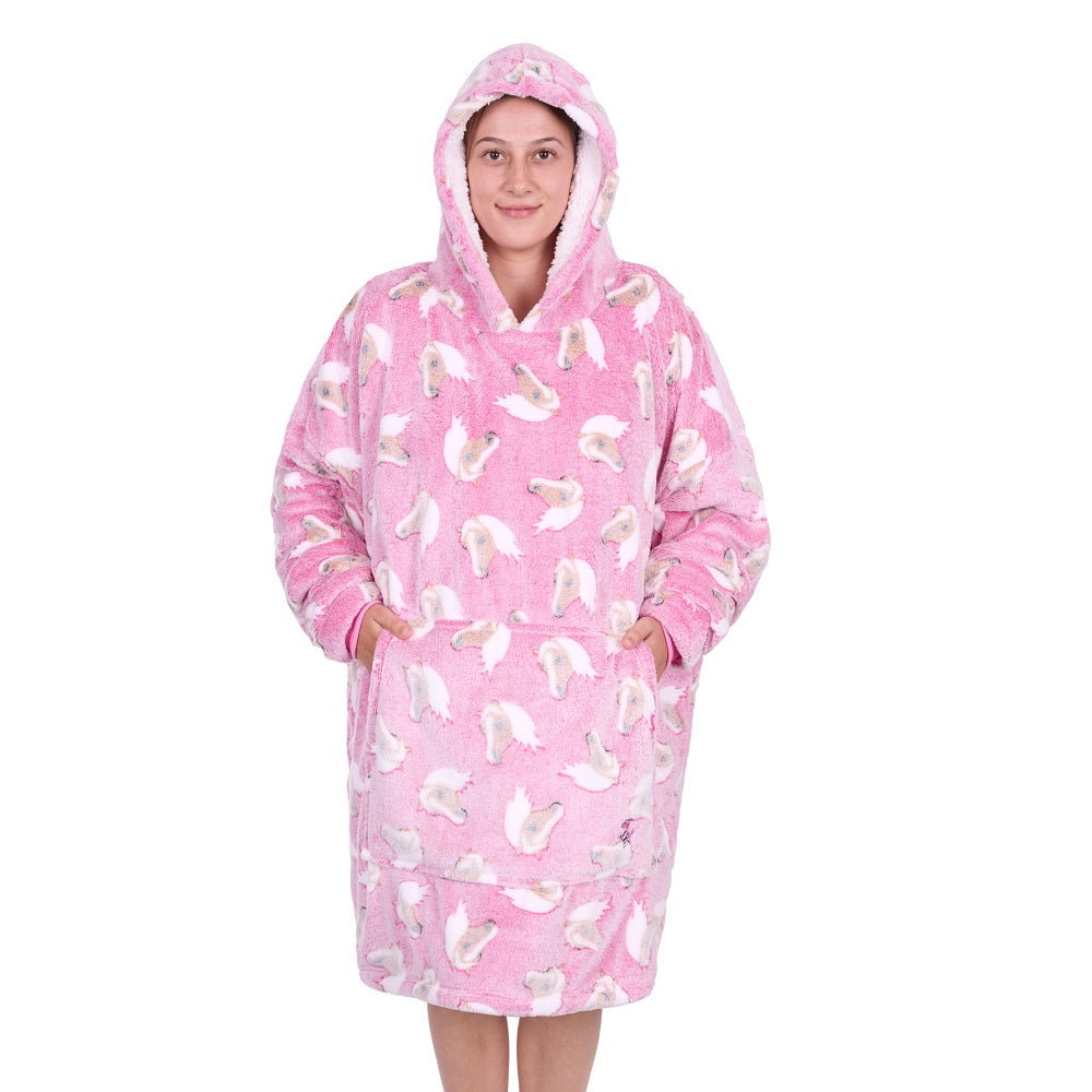 Thomas Cook Adults Snuggle Hoodie | Horse | Pink