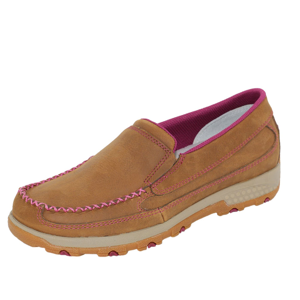 Twisted X Womens Slip On Moc | Cellstretch | Brown / Raspberry