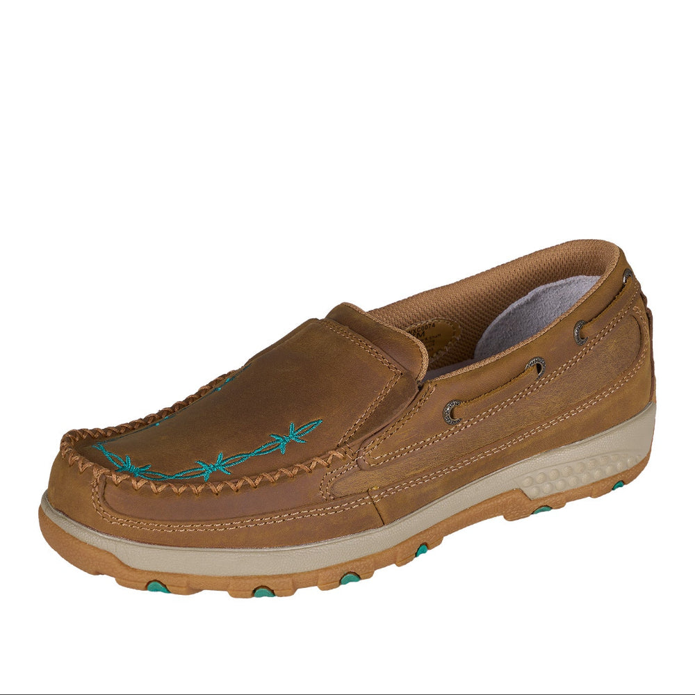 Twisted X Womens Slip On | Cellstretch Barbed | Brown / Teal