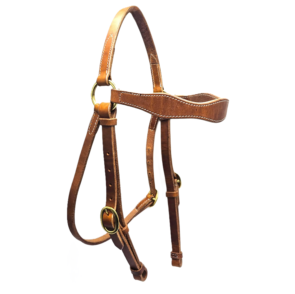 Toprail Equine Barcoo Bridle | Waved Browband | USA Harness Leather