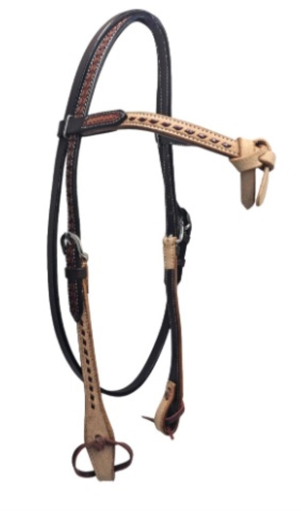 Toprail Equine Headstall | Futurity | Latigo Leather | Brown