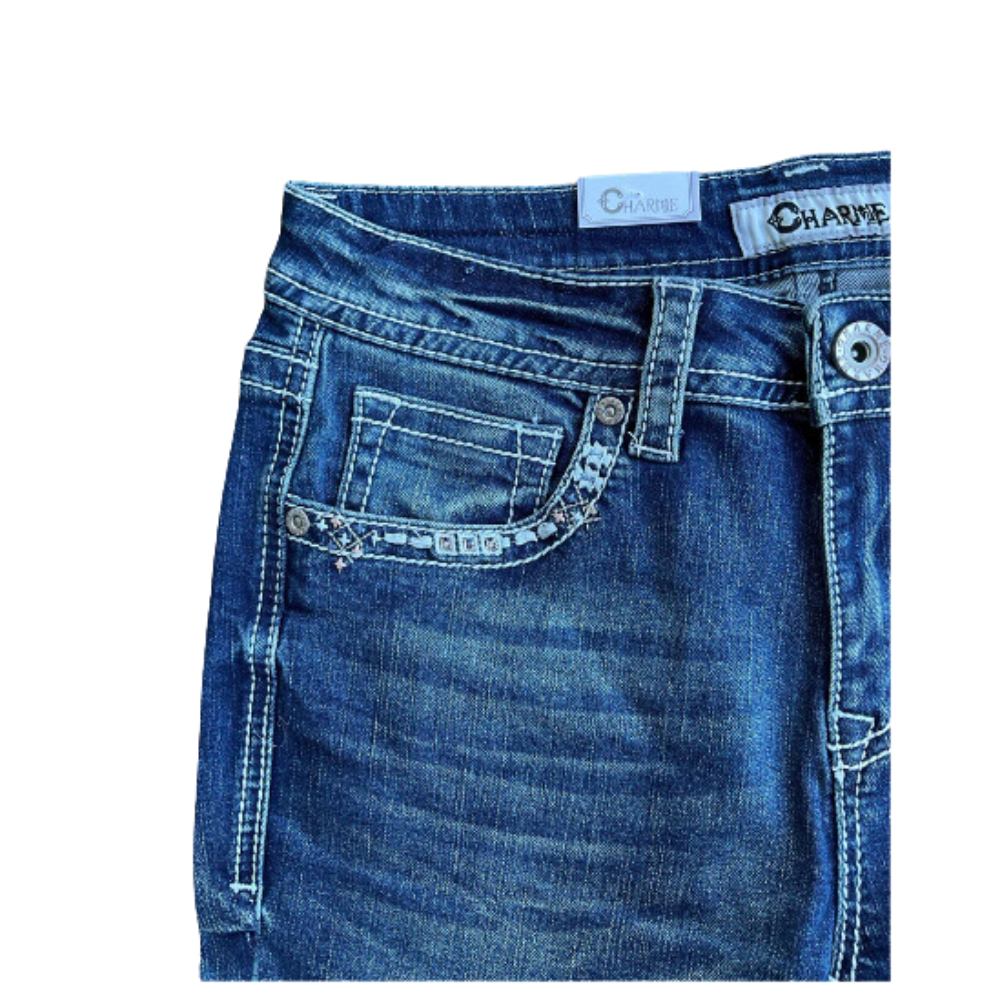 Charme Womens Bootcut Jean | Aztec Embrioded