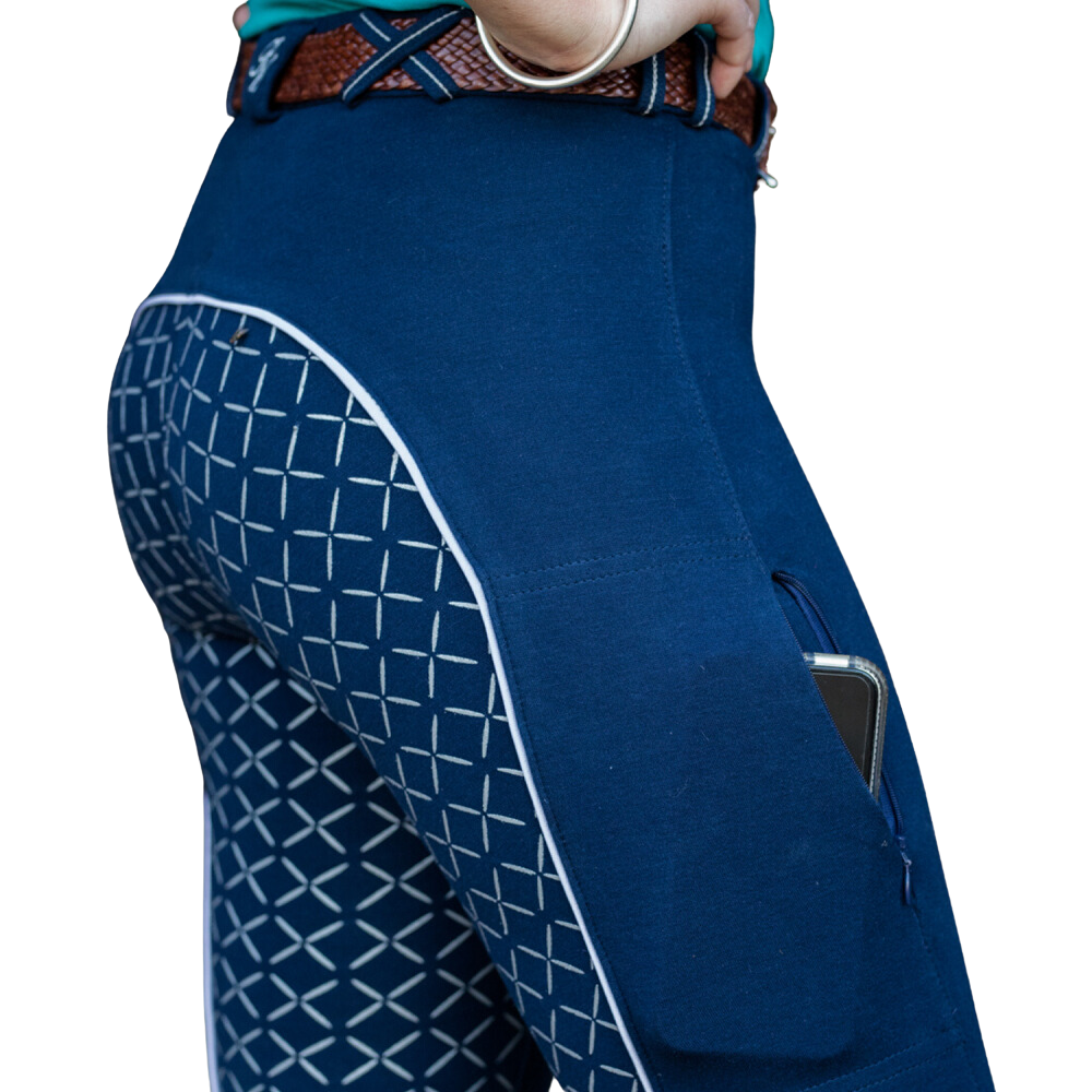 Peter Williams Womens Gel Seat Gripper Breech Navy / Silver