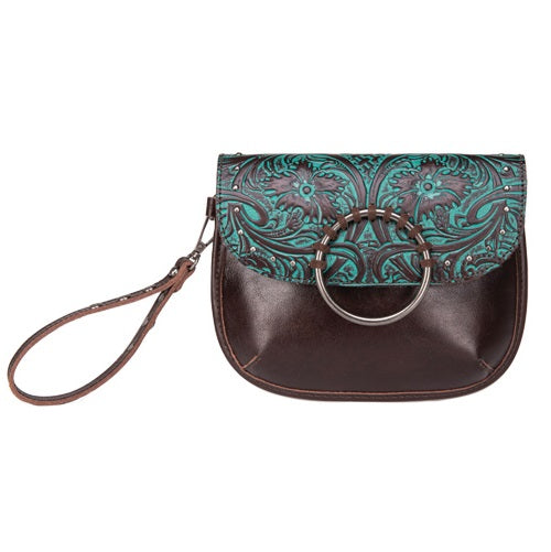 Wrangler Clutch Bag | Rita | Brown / Turquoise