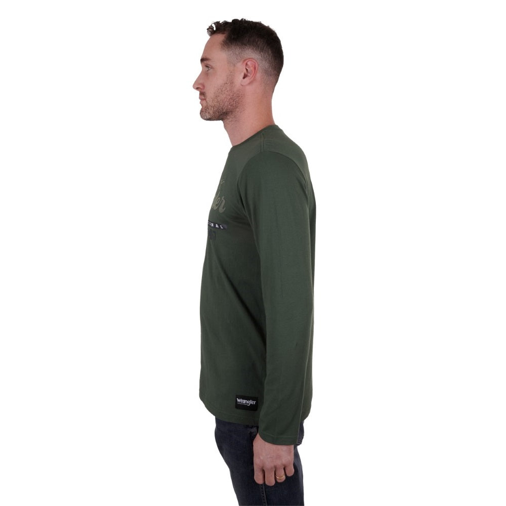 Wrangler Mens T-Shirt | Farrell | Long Sleeve | Cypress