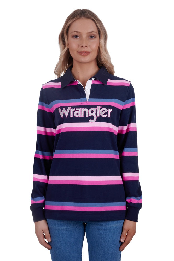 Wrangler Womens Rugby | Jada | Navy / Pink