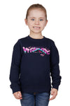 Wrangler Girls Top | Doloris Crew Neck | Navy