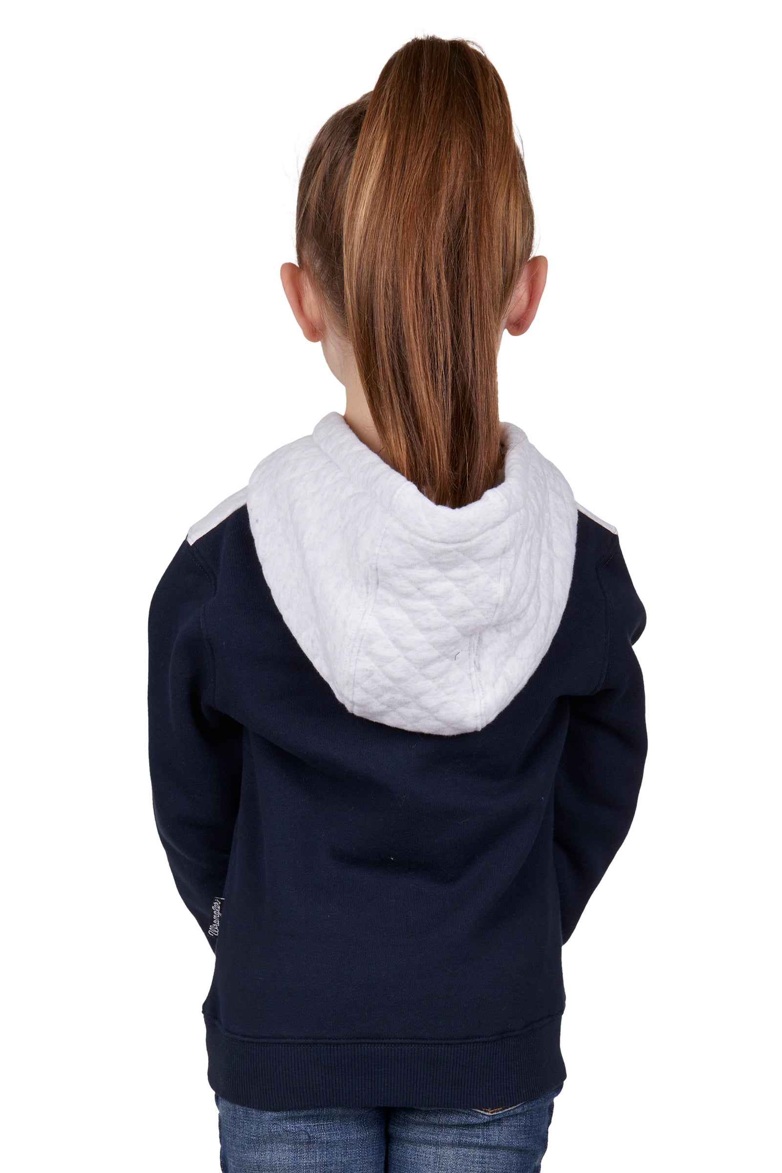 Wrangler Girls Pullover Hoodie | Salley | Navy / White Marle