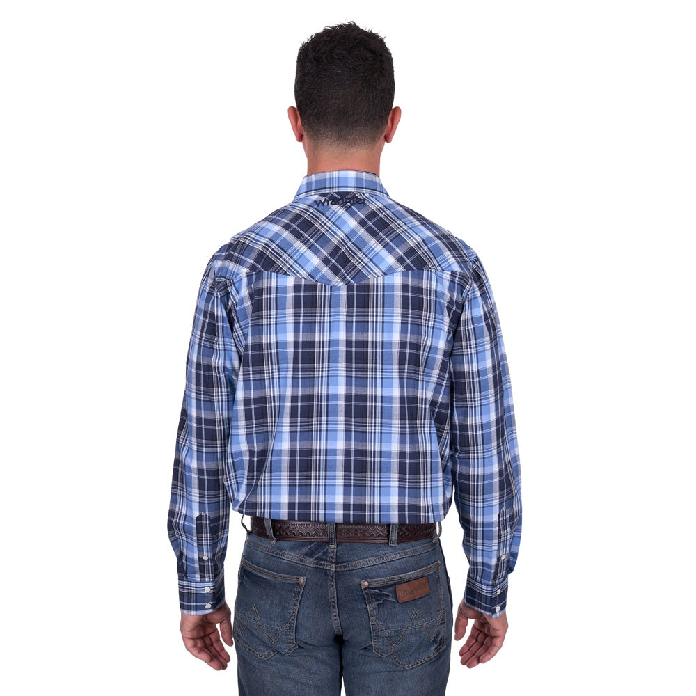 Wrangler Mens Shirt | Billy | Navy / Light Blue
