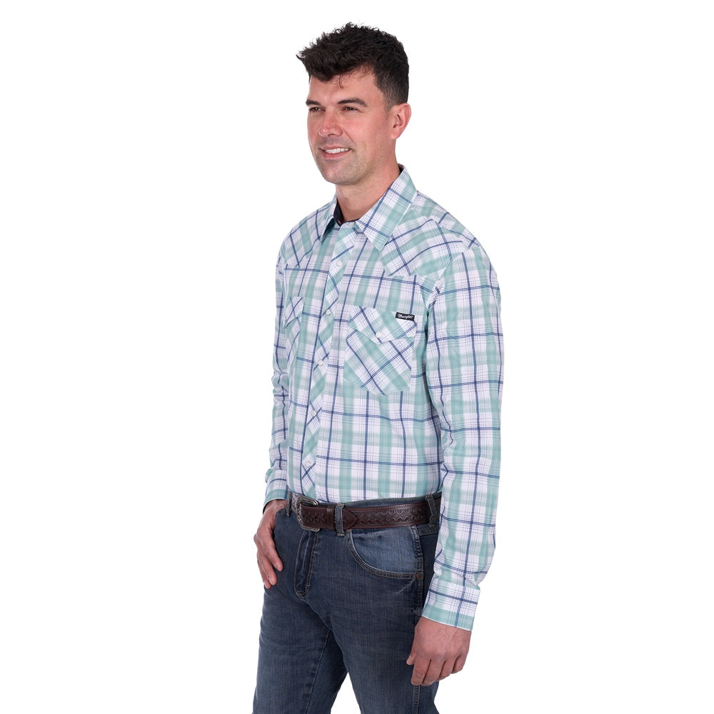 Wrangler Mens Shirt | Jacob | Green / White
