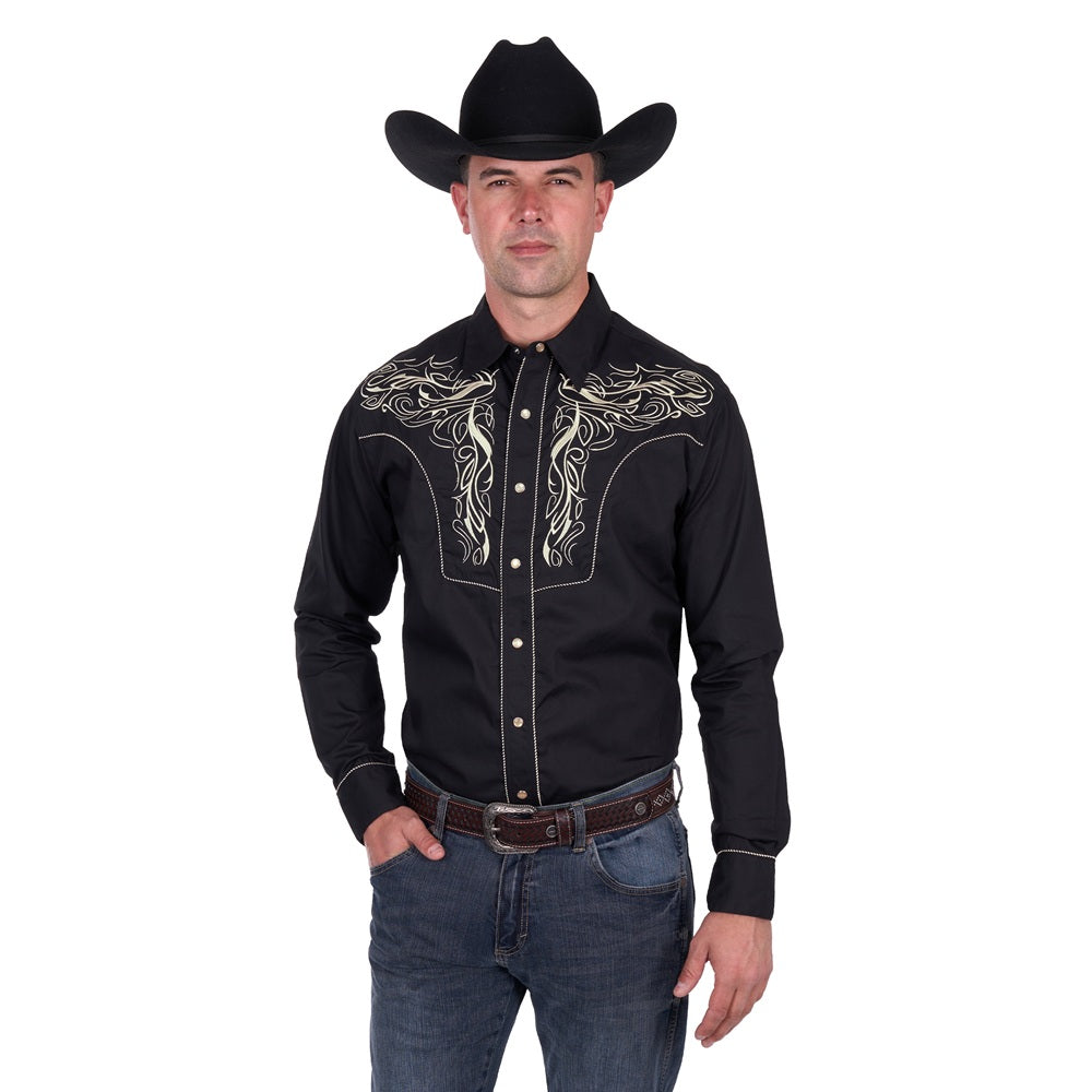 Pure Western Mens Shirts | Douglas | Navy / White
