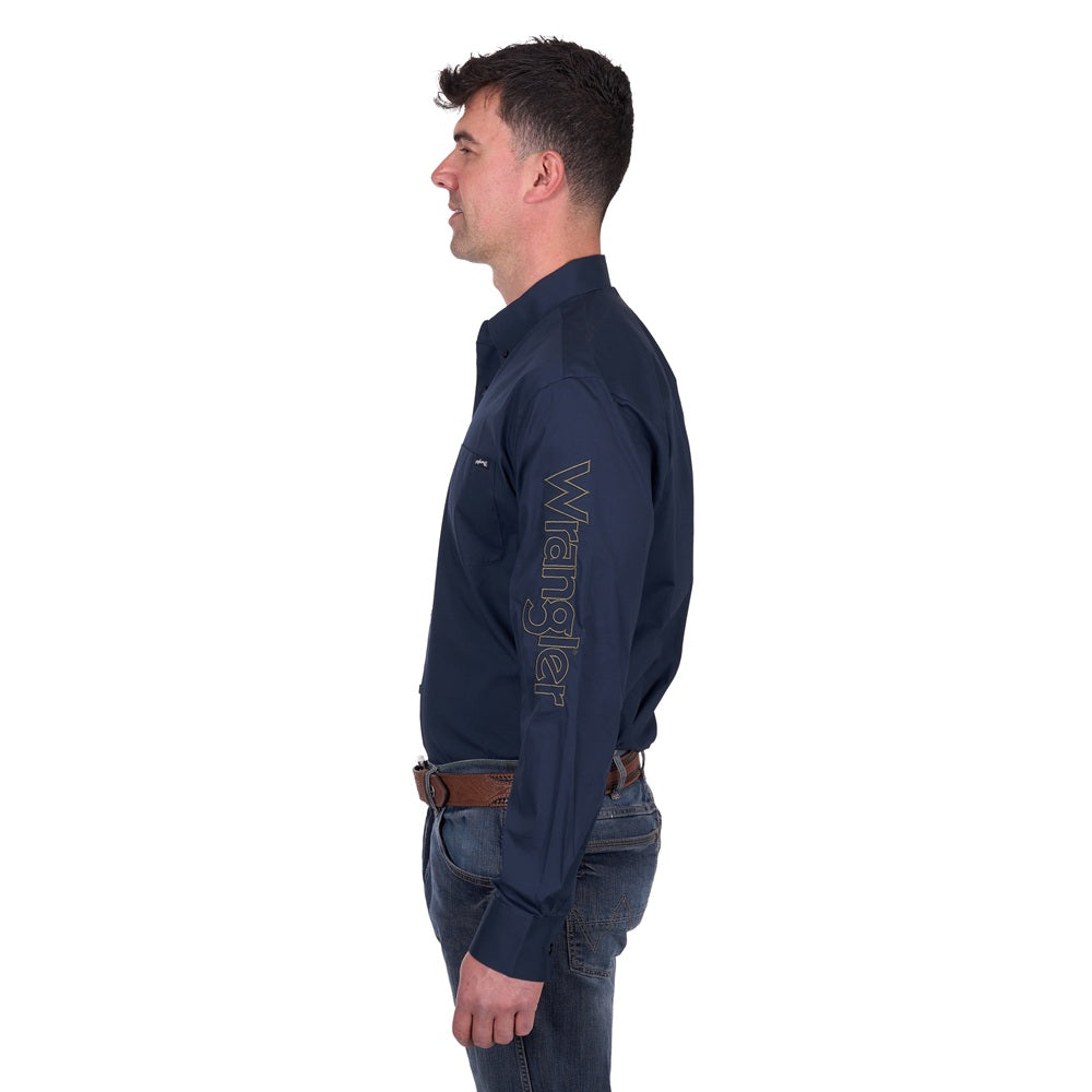 Wrangler Mens Logo Shirt | Brad | Navy
