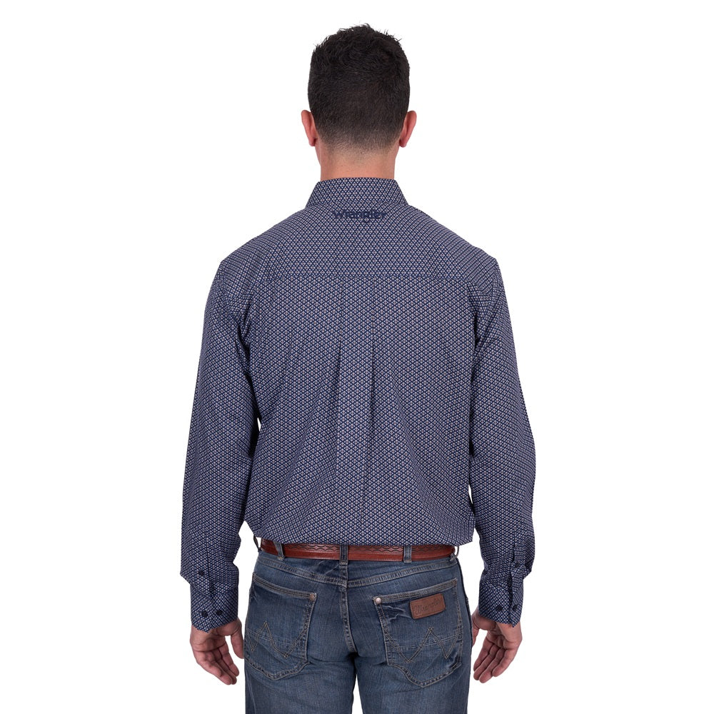 Wrangler Mens Shirt | Carl | Navy / Tan
