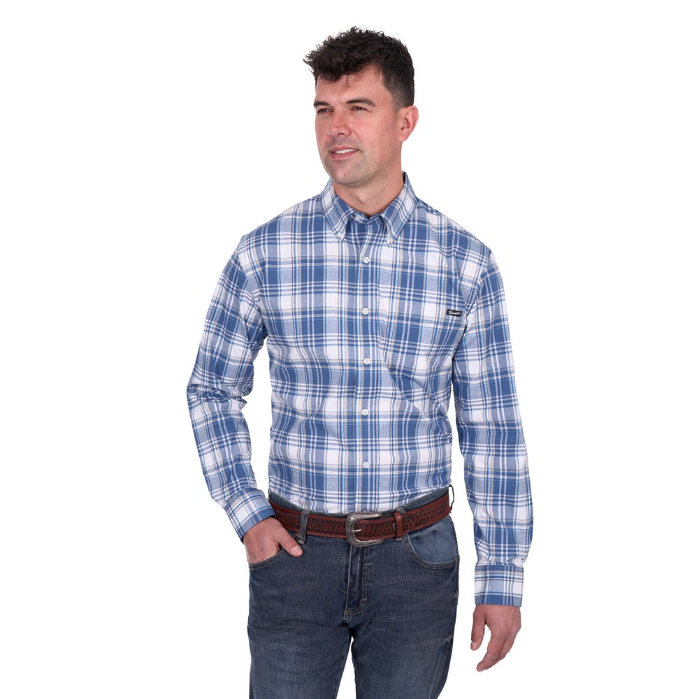Wrangler Mens Shirt | Ranger | Blue / Tan
