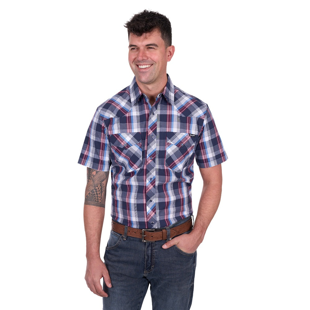 Wrangler Mens Shirt | Phillip | Navy / Red
