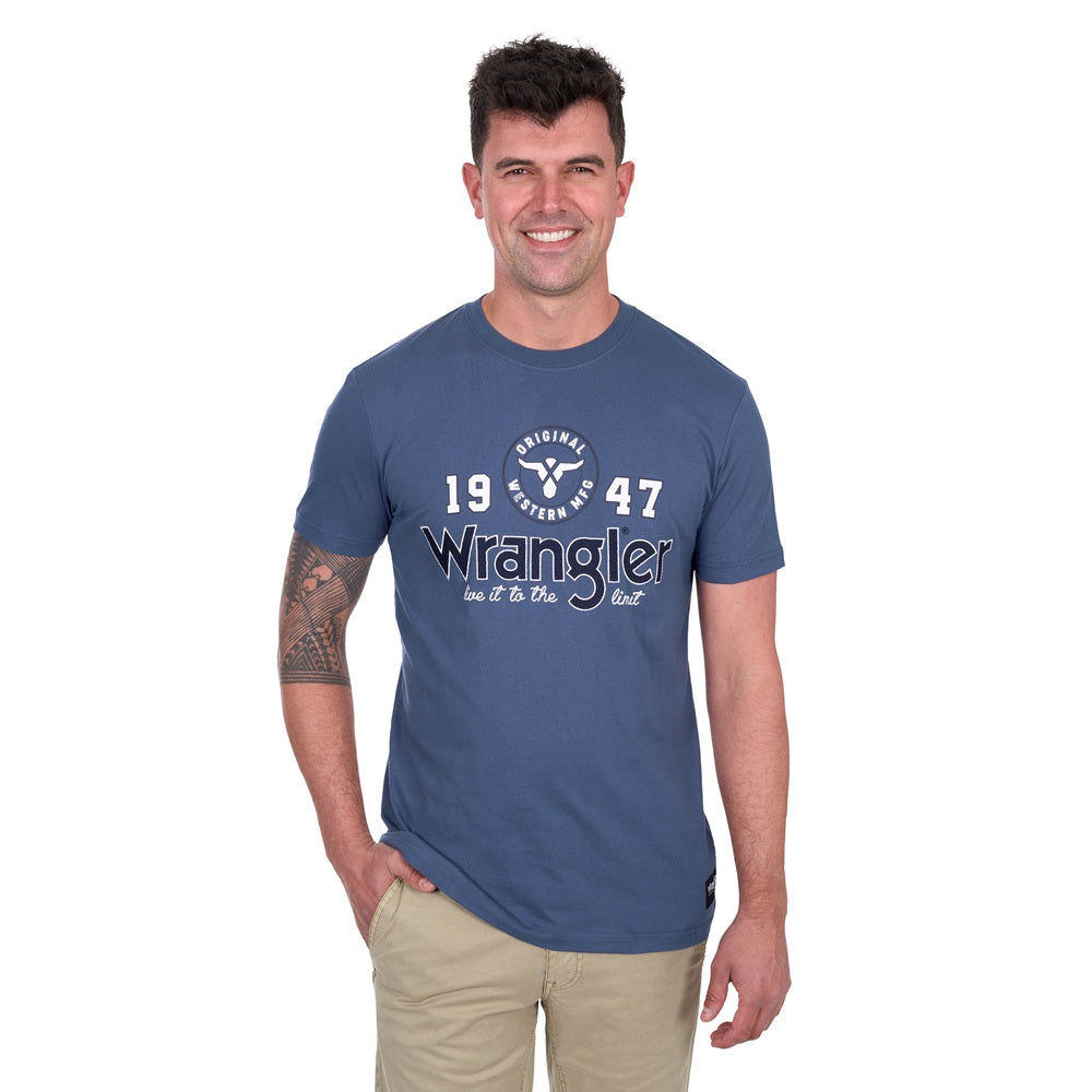 Wrangler Mens T-Shirt | Michael | Denim
